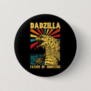 Macaron Rond 5 Cm Dadzilla Funny Père Des Monstres Fath Vintage
