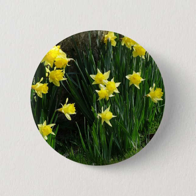 Macaron Rond 5 Cm Daffodiques de printemps (Devant)