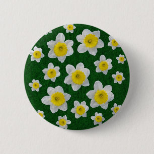 Macaron Rond 5 Cm Daffodiques de printemps