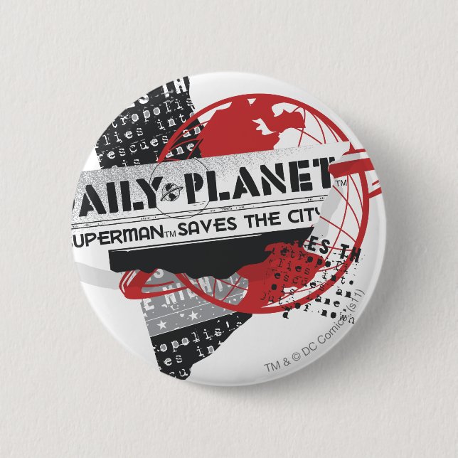 Macaron Rond 5 Cm Daily Planet - Sauve la ville (Devant)