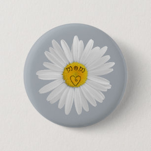 Macaron Rond 5 Cm Daisy Flower For Mom Art Personnaliser Arrière - p