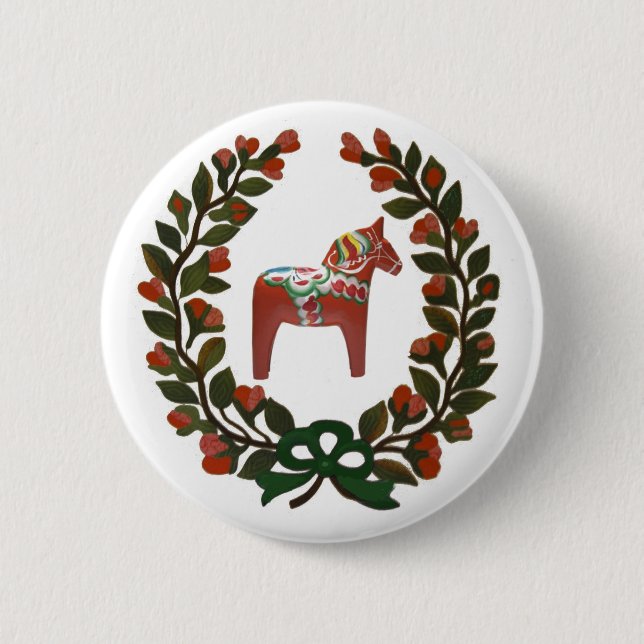 Macaron Rond 5 Cm Dala Horse Wreath (Devant)