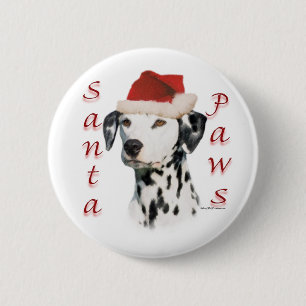 Macaron Rond 5 Cm Dalmatien (noir) Père Noël Paws
