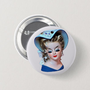 Macaron Rond 5 Cm Dame Belle Head Vase Bonnet du Sud avec une attitu