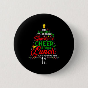 Macaron Rond 5 Cm Dame de cantine Noël Xmas Cafétéria scolaire Déjeu