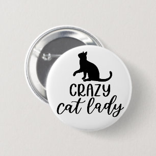 Macaron Rond 5 Cm Dame du Crazy Cat