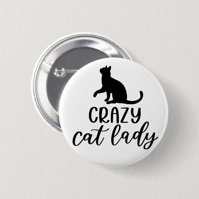 Macaron Rond 5 Cm Dame du Crazy Cat (Devant & derrière)