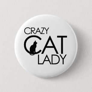 Macaron Rond 5 Cm Dame du Crazy Cat