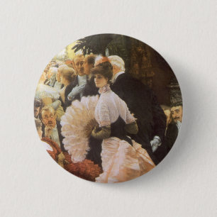 Macaron Rond 5 Cm Dame politique par James Tissot, Victorien Vintage