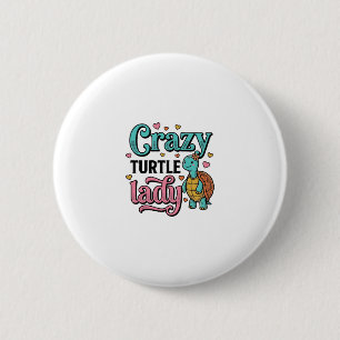 Macaron Rond 5 Cm Dame Tortue Folle Dessin de Gravure Vintage_1