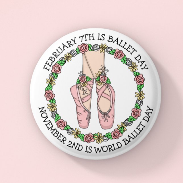 Macaron Rond 5 Cm Dance Holiday | Jour du ballet (Créateur téléchargé)
