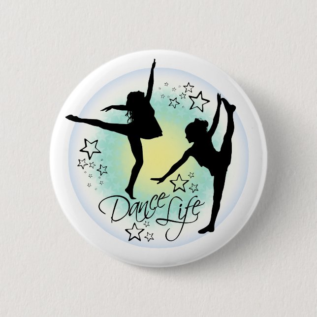 Macaron Rond 5 Cm Dance Life, Insigne de la danseuse (Devant)