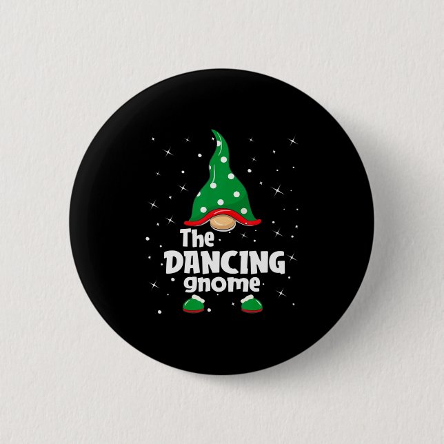 Macaron Rond 5 Cm Dancing Gnome Family Matching Christmas Funny Paja (Devant)