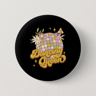 Macaron Rond 5 Cm Dancing Queen Boho Disco Flower les années 70 80s