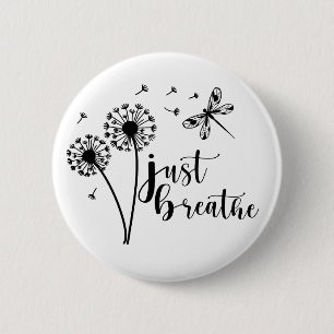 Macaron Rond 5 Cm Dandelion Dragonfly Just Breathe