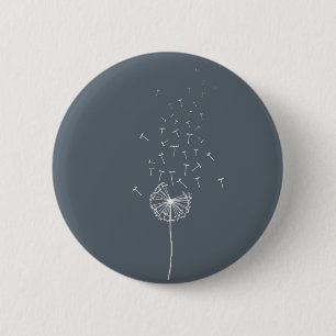 Macaron Rond 5 Cm Dandelion encouragement design gris