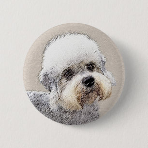 Macaron Rond 5 Cm Dandie Dinmont Terrier Peinture Chien Art original