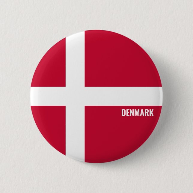 Macaron Rond 5 Cm Danemark Drapeau charmant patriotique (Devant)