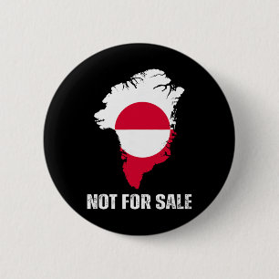 Macaron Rond 5 Cm Danemark Drapeau Le Groenland n'est pas à vendre A