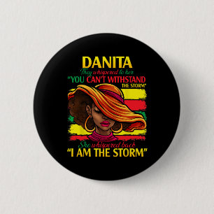 Macaron Rond 5 Cm Danita Prénom Nom de famille Noir Histoire Lun