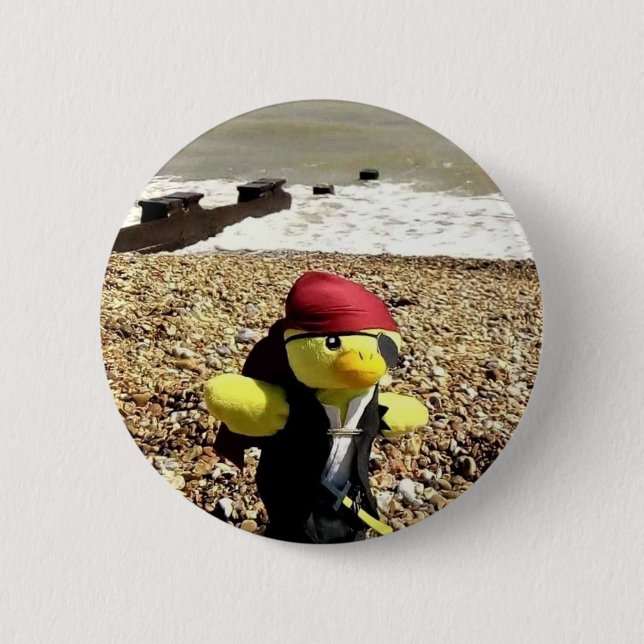 Macaron Rond 5 Cm Danny Duck le bouton pirate (Devant)