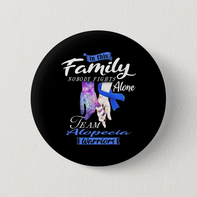 Macaron Rond 5 Cm Dans cette famille personne ne combat seul l'équip (Devant)