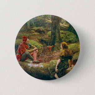 Macaron Rond 5 Cm Dans la forêt d'Arden, vers 1892 par John Collier