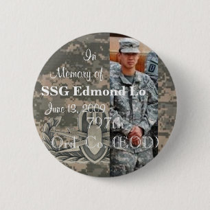 Macaron Rond 5 Cm Dans la mémoire de SSG Edmond Lo 797th Ord. Cie.