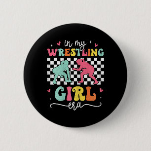 Macaron Rond 5 Cm Dans Mon Ere Fille Lutte Super Retro Fier Lutte