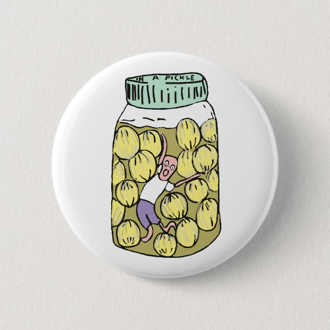 Macaron Rond 5 Cm Dans un cornichon d'oignons. (Devant)