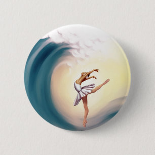 Macaron Rond 5 Cm Danse avec des vagues