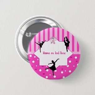 Macaron Rond 5 Cm Danse Ballerina silhouette Anniversaire