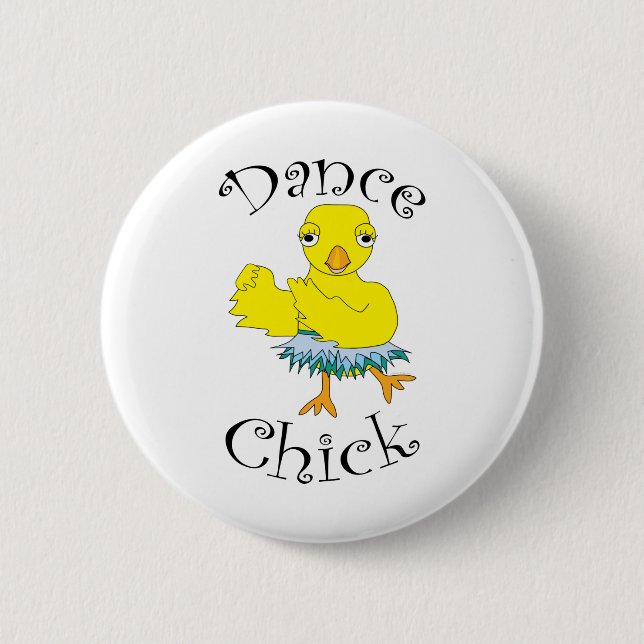 Macaron Rond 5 Cm Danse chick (Devant)