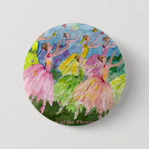 Macaron Rond 5 Cm Danse de casse-noix des fleurs