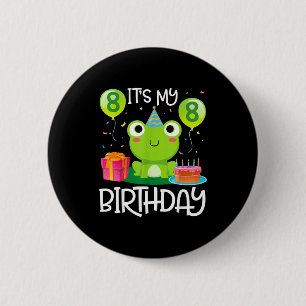 Macaron Rond 5 Cm Danse de grenouille ballons gâteau joyeux 8 ans an