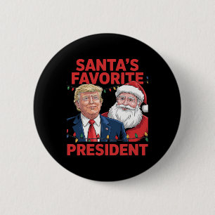 Macaron Rond 5 Cm Danse de Santa Trump, le président préféré du Père