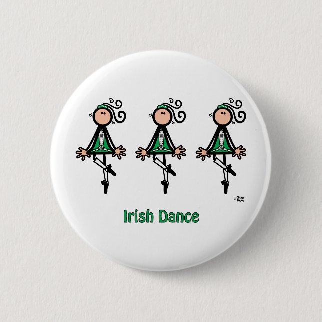Macaron Rond 5 Cm Danse d'Irlandais (Devant)