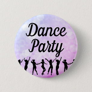 Macaron Rond 5 Cm Danse Soirée Silhouette Danseurs