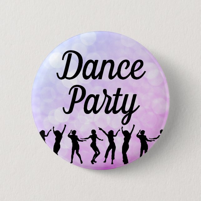 Macaron Rond 5 Cm Danse Soirée Silhouette Danseurs (Devant)
