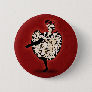 Macaron Rond 5 Cm Danseur de cancan