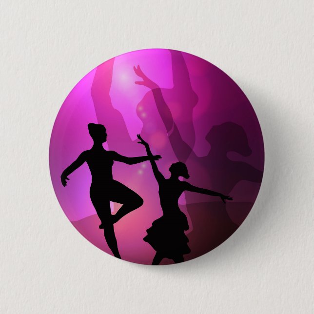 Macaron Rond 5 Cm Danseurs de ballet (Devant)
