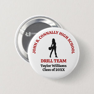Macaron Rond 5 Cm Danseuse de l'équipe de drill de l'école secondair