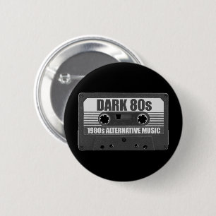Macaron Rond 5 Cm DARK 80s Cassette Tape Pin