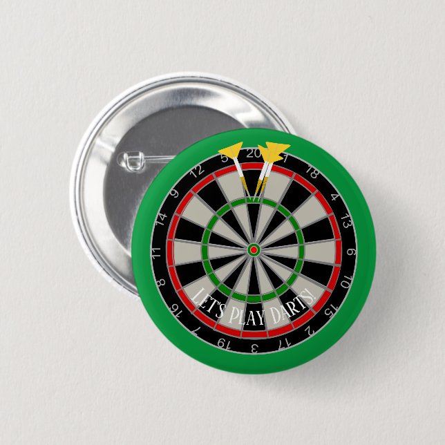 Macaron Rond 5 Cm Dartboard Darts Design Personnalisé (Devant & derrière)