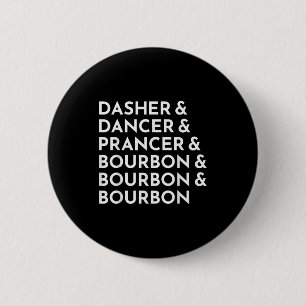 Macaron Rond 5 Cm Dasher Dancer Prancer & Bourbon Noël Holi