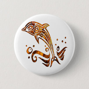 Macaron Rond 5 Cm Dauphin grunge tribal de tatouage