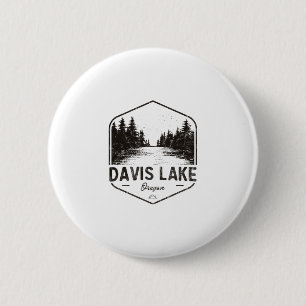 Macaron Rond 5 Cm Davis Lake Oregon Outdoors Vintage