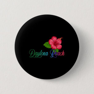Macaron Rond 5 Cm Daytona Beach Floride Hibiscus Fleur
