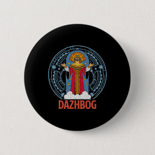 Macaron Rond 5 Cm Dazhbog Ancien Mythe Slave Païen Russie