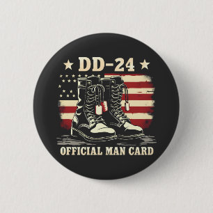 Macaron Rond 5 Cm DD 24 Carte d'homme officielle Drapeau de la journ